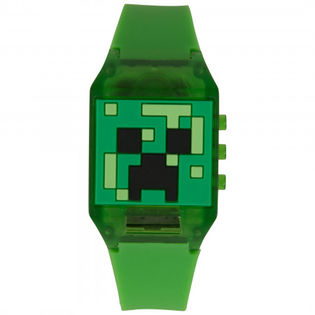 Minecraft Creeper LCD Kids Digital Wrist Watch with Rubber Dial